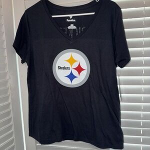 LADIES size large‎ NWT Pickett Fanatics Pittsburgh Steelers V-Neck T-Shirt
